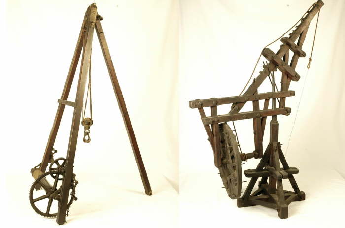 09010157-09010244 Modelli di capre per sollevamento di artiglierie